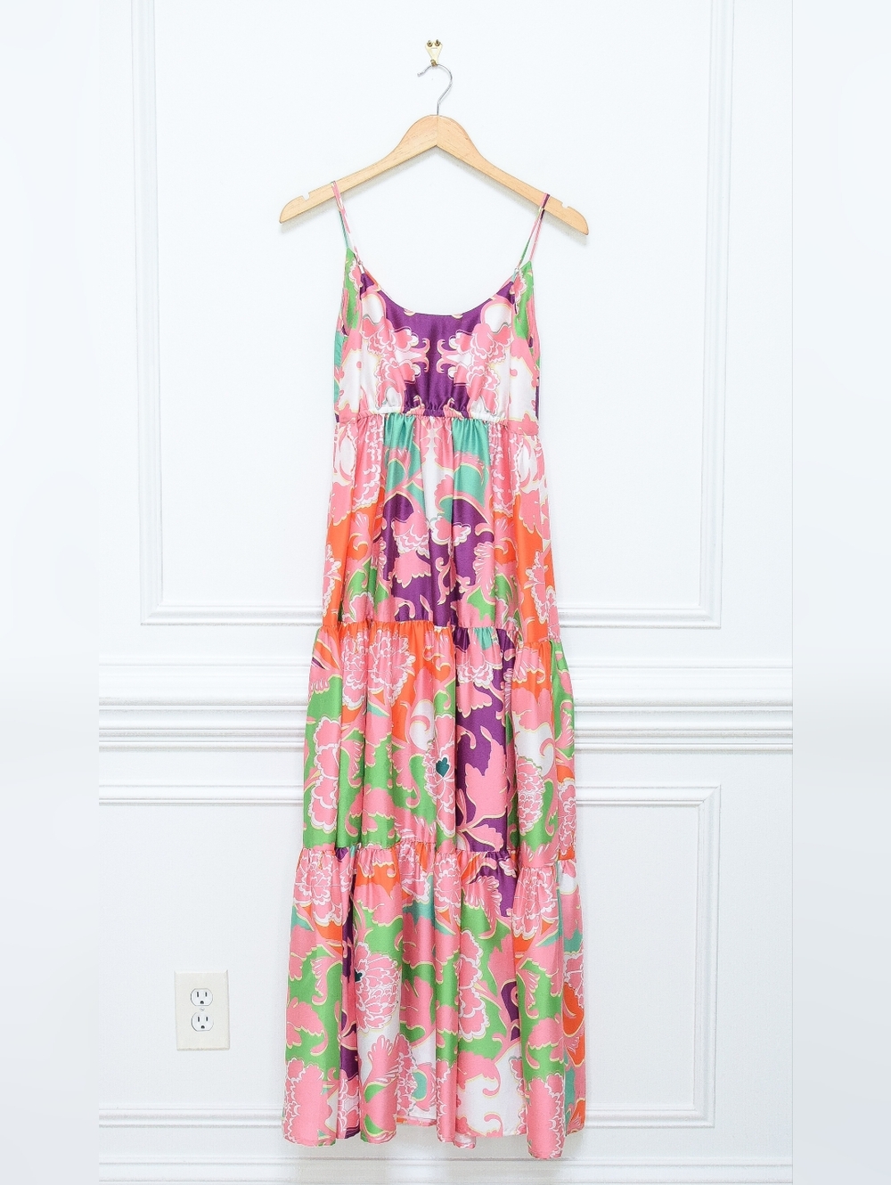 Anthropologie Delfi Collective Sebastienne Floral Maxi Dress Tie Front Size S - Picture 9 of 14